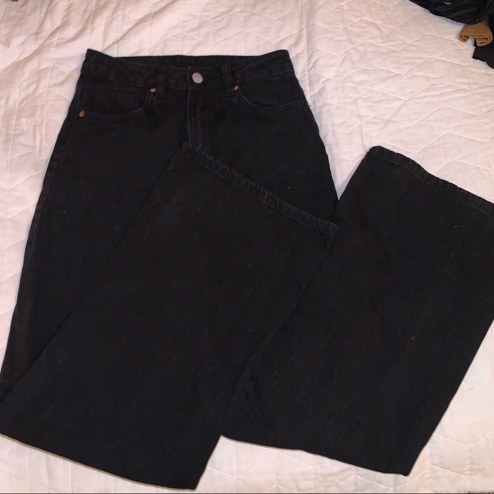 High waisted wide leg jeans